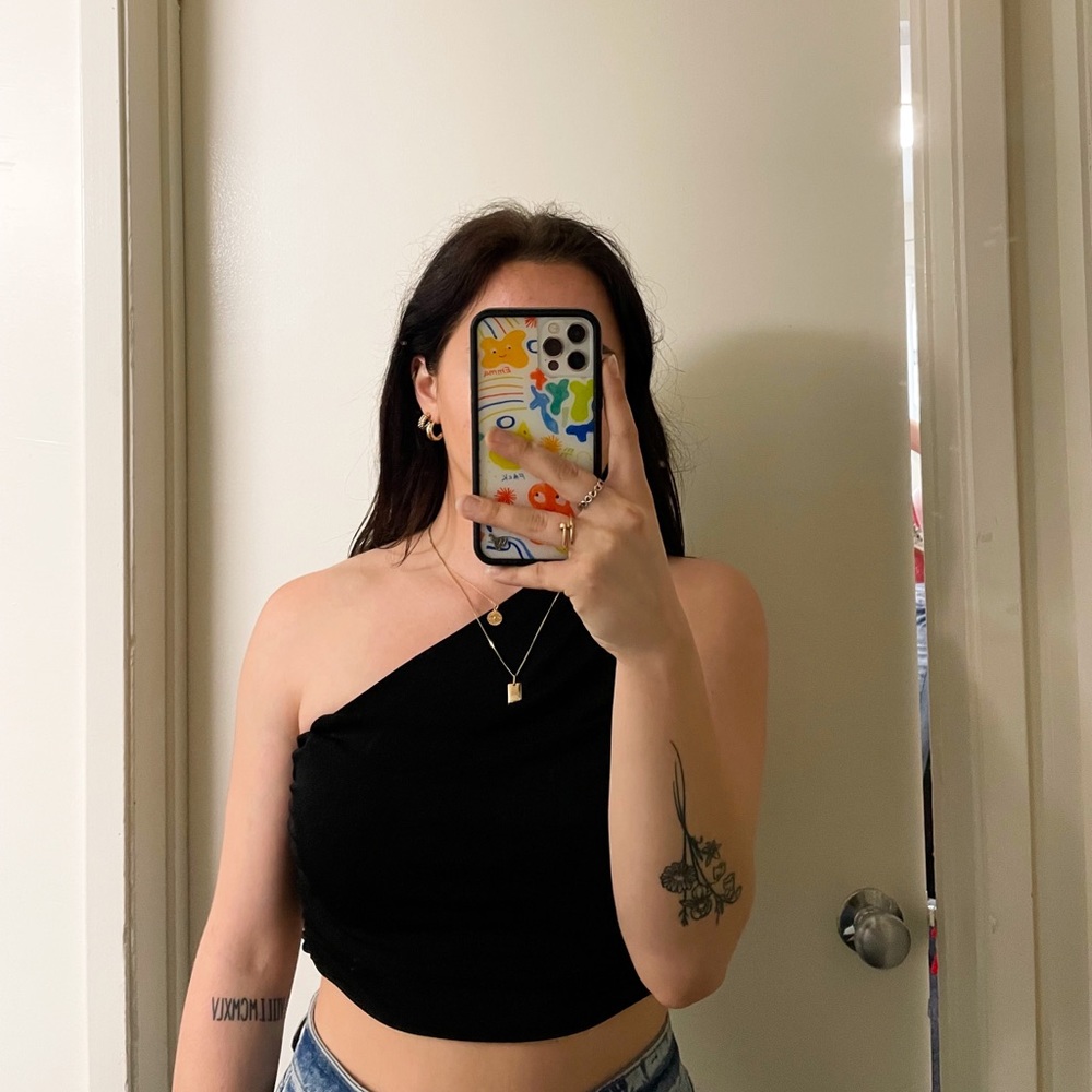 Shimmer one strap top